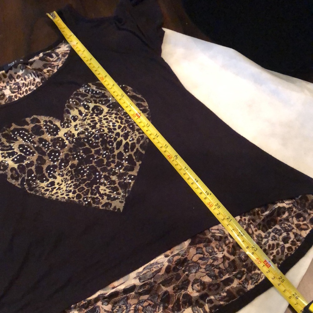 Love J open shoulder sparkle embellished leopard heart ripped back over 🐆 lace - Picture 11 of 11